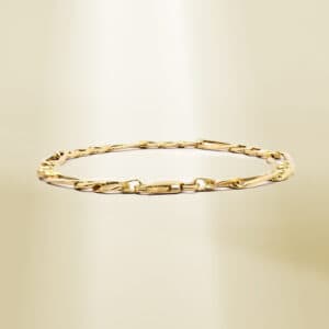 18K Yellow Gold Figaro Chain Bracelet
