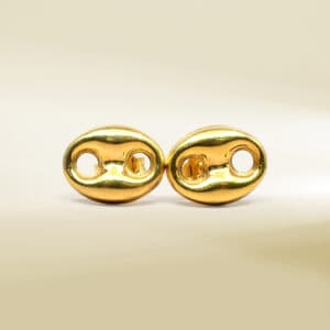 18K Yellow Gold Coffee Bean Earrings