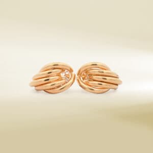 18K Yellow Gold Half Hoop Earrings