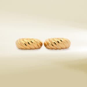 18K Yellow Gold Croissant Hoop Earrings