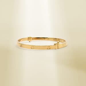 18K Yellow Gold Brand-Inspired Clip Type Bangle