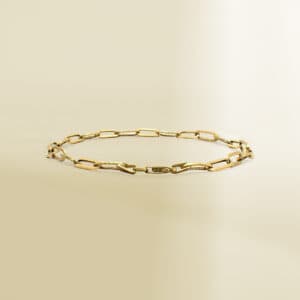 18K Yellow Gold Paperclip Chain Bracelet