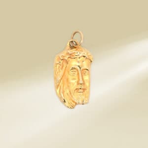 18K Yellow Gold Jesus Pendant