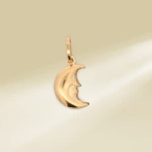 18K Yellow Gold Crescent Moon Pendant