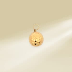18K Yellow Gold Ball Design Diamond Cut Pendant