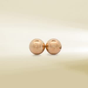 18K Yellow Gold Ball Design Stud Earrings