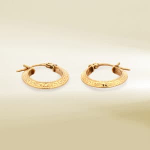 18K Yellow Gold Mini Hoop Brand-Inspired  Earrings
