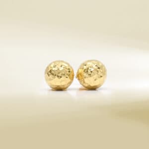 18K Yellow Gold Ball Design Stud Earrings