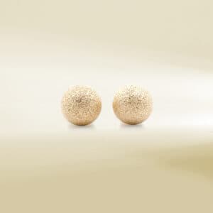 18K Yellow Gold Ball Design Stud Earrings
